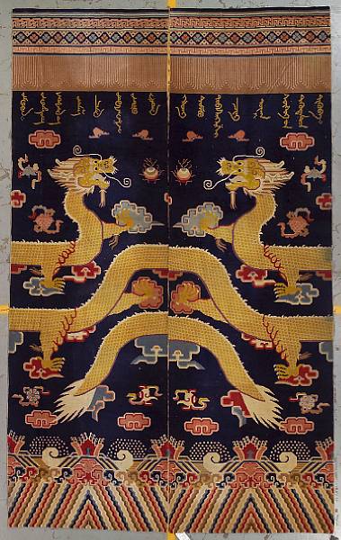 Appraisal: A pair of Tibetan Dragon rugs size approximately ft in