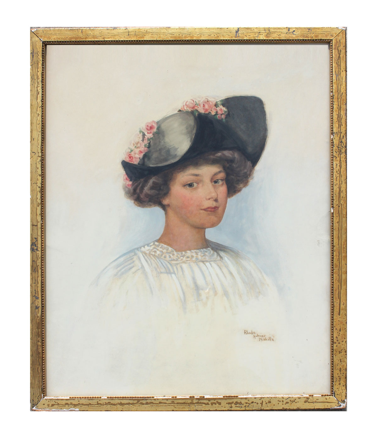 Appraisal: NICHOLLS Rhoda Holmes American - Portrait of a Young Woman