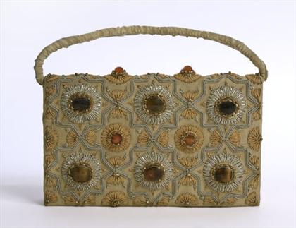 Appraisal: Semi-precious gemstone mounted purse India th century With cabochon and