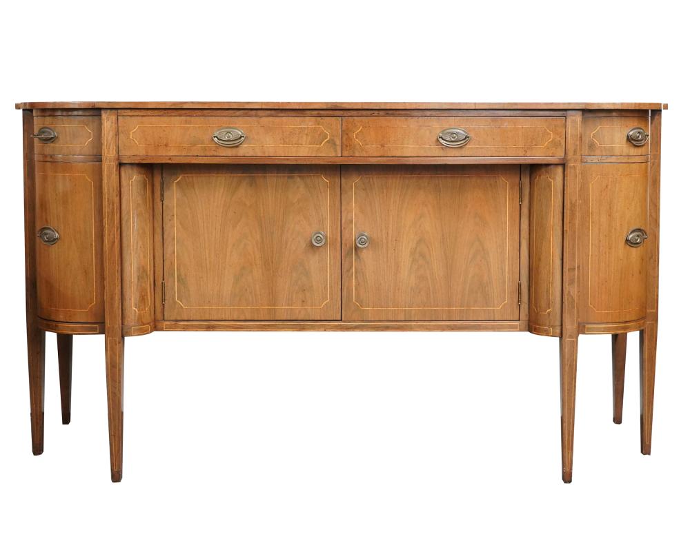 Appraisal: JOHN HALL GEORGIAN STYLE WALNUT SIDEBOARD John Hall Designs Santa