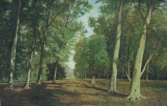 Appraisal: David Mead Beech Woods signed lower left oil on canvas