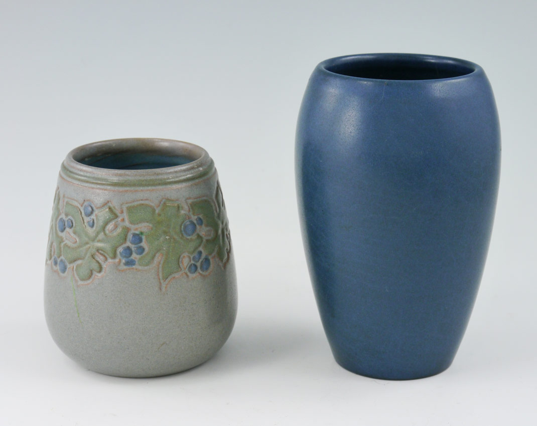 Appraisal: PIECE MARBLEHEAD POTTERY VASES To include Grey outer glaze with