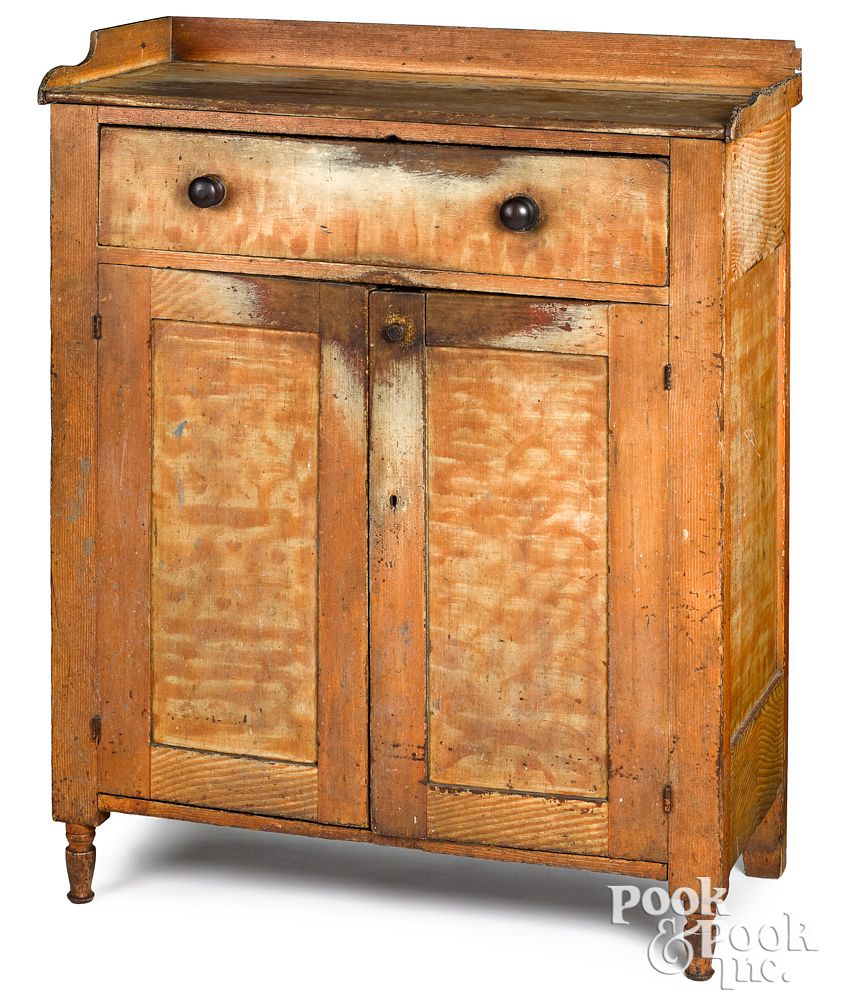 Appraisal: Pennsylvania painted poplar jelly cupboard th c Pennsylvania painted poplar