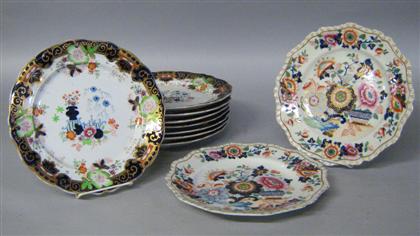 Appraisal: Set of eight English Imari pattern plates th century Impressed