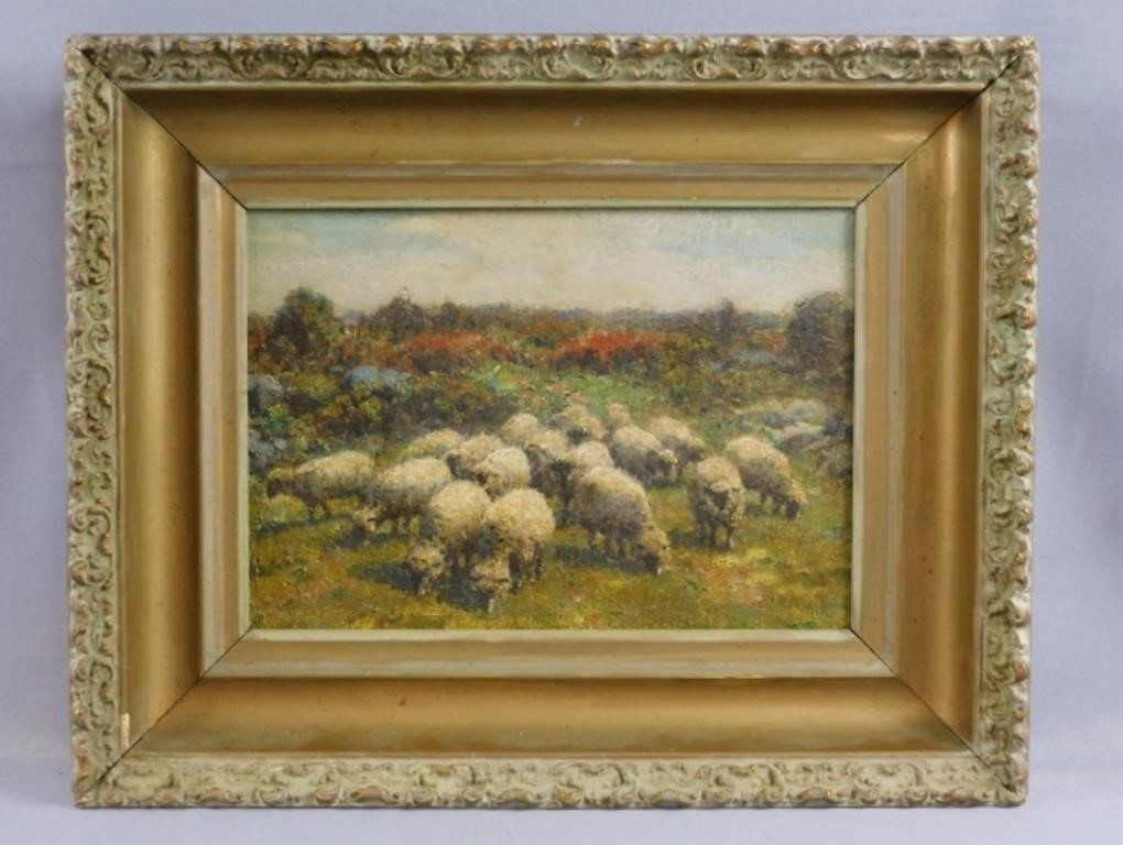 Appraisal: GEORGE ARTHUR HAYS - RHODE ISLAND Massachusetts Grazing Sheep oil