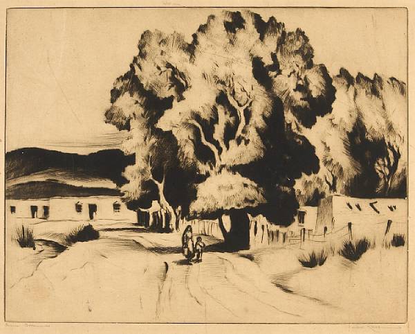 Appraisal: Gene Kloss American - Summer Cottonwood K Drypoint printed on