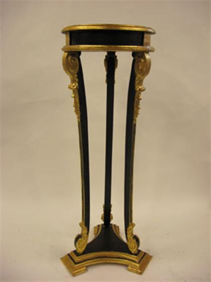 Appraisal: Neoclassical style painted and parcel gilt pedestal With a circular