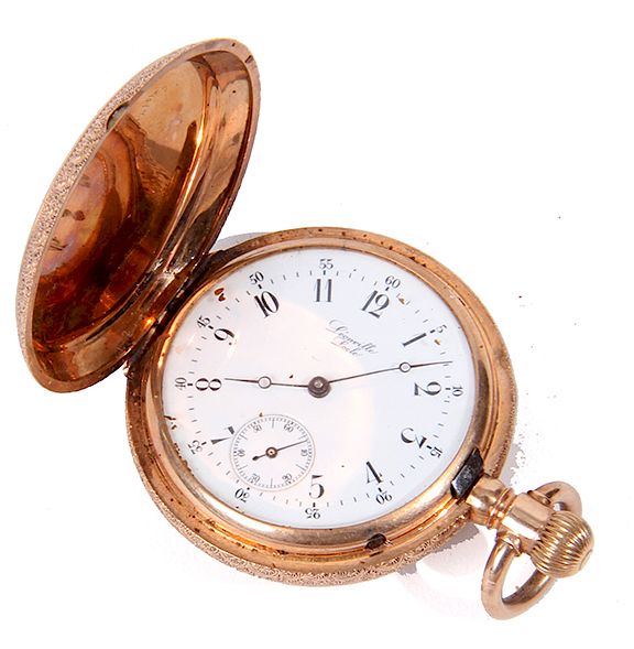 Appraisal: GOLD POCKET WATCH K ROSE GOLD HUNTING CASE WATCH WITH