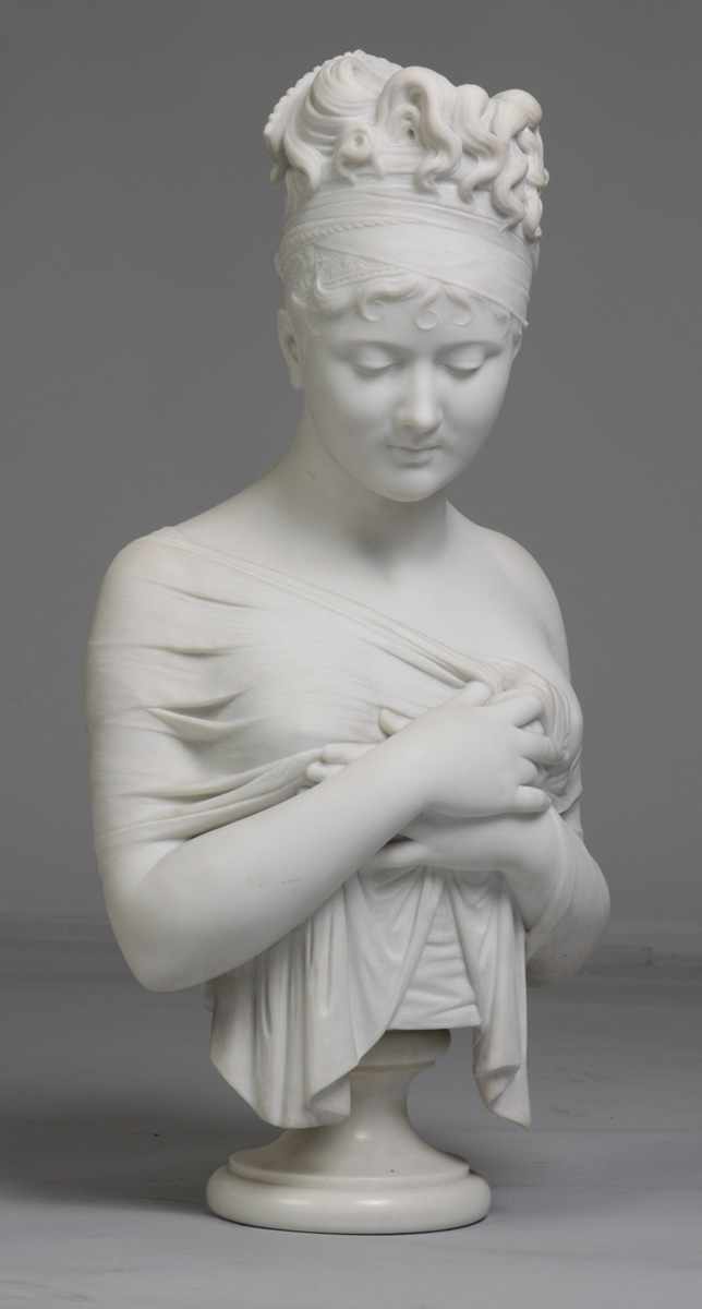 Appraisal: Marble Bust of Young Lady th cent Condition Piece of