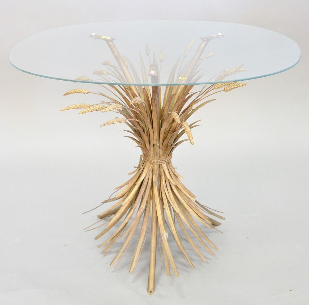 Appraisal: Sheath of wheat gilded occasional table h top x Provenance