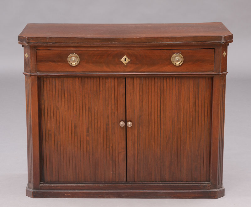 Appraisal: DUTCH NEOCLASSICAL MAHOGANY KLAP BUFFET With a fold-over rectangular top