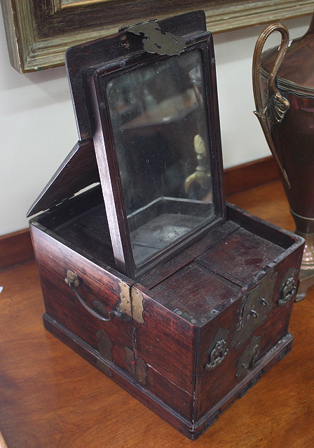 Appraisal: A LATE TH CENTURY CHINESE HARDWOOD DRESSING CASE with brass