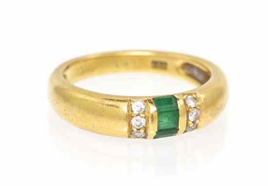 Appraisal: An Karat Yellow Gold Emerald and Diamond Ring Cartier containing