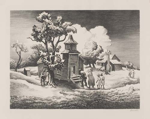 Appraisal: THOMAS HART BENTON Sunday Morning Lithograph x mm x inches