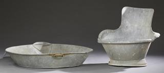 Appraisal: Two French Zinc Bathtubs th c one round and o