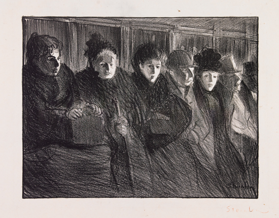 Appraisal: TH OPHILE STEINLEN Int rieur de Tramway Lithograph on Chine