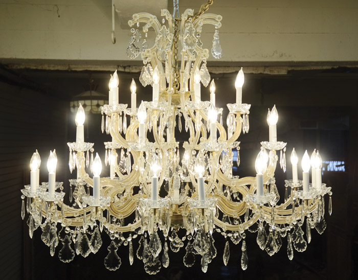 Appraisal: LARGE THIRTY-SEVEN LIGHT CRYSTAL CHANDELIER French Louis XV style having