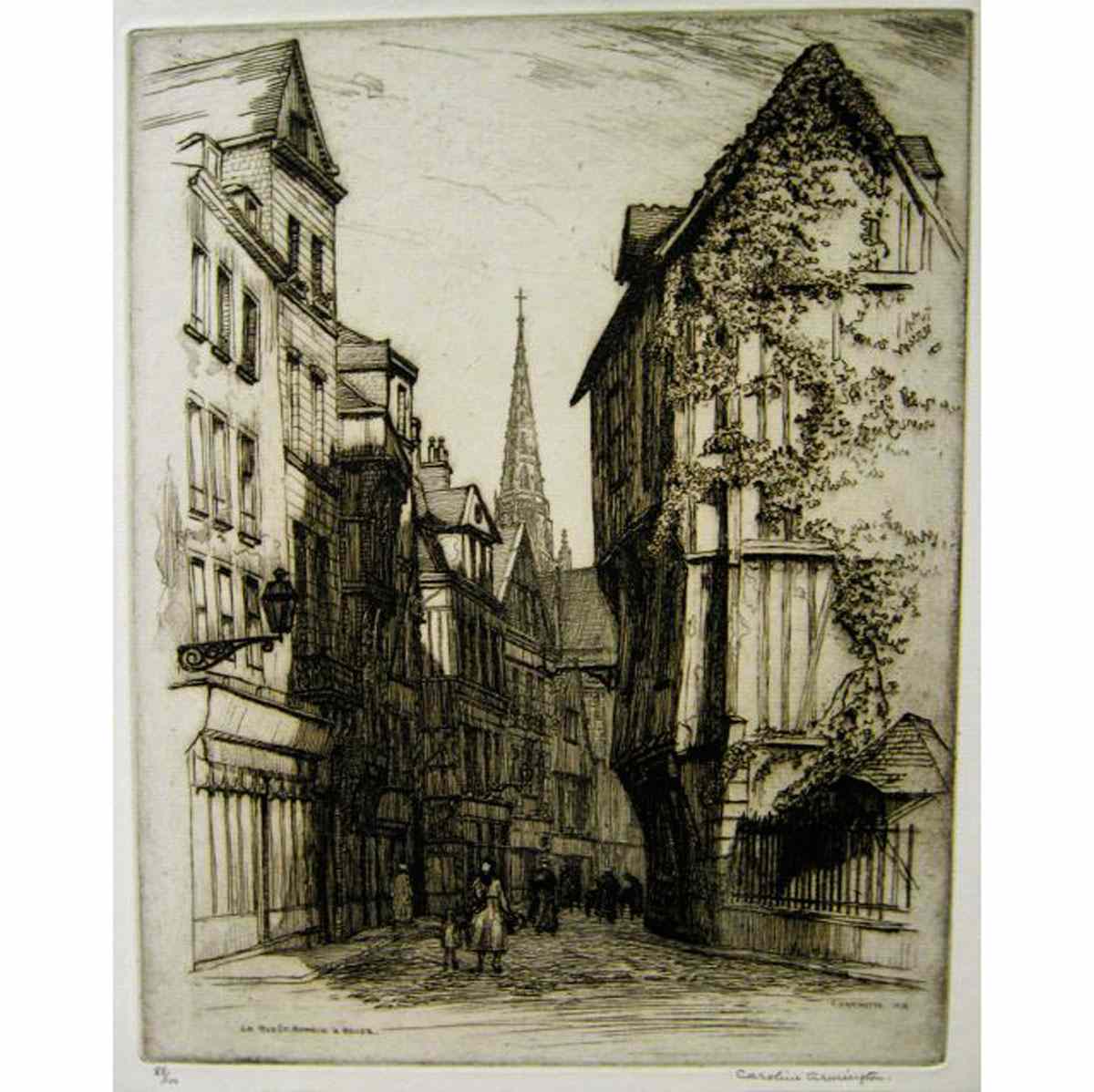 Appraisal: CAROLINE HELENA ARMINGTON CANADIAN - VARIOUS STREET VIEWS FOUR ETCHINGS