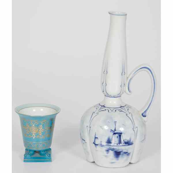 Appraisal: Delft Pitcher Plus Dutch A Delft blue and white pitcher