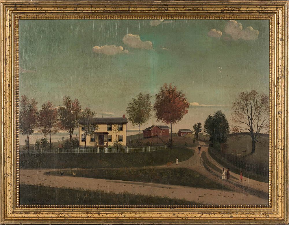 Appraisal: American School Late th Century New Jersey Farmscape American School