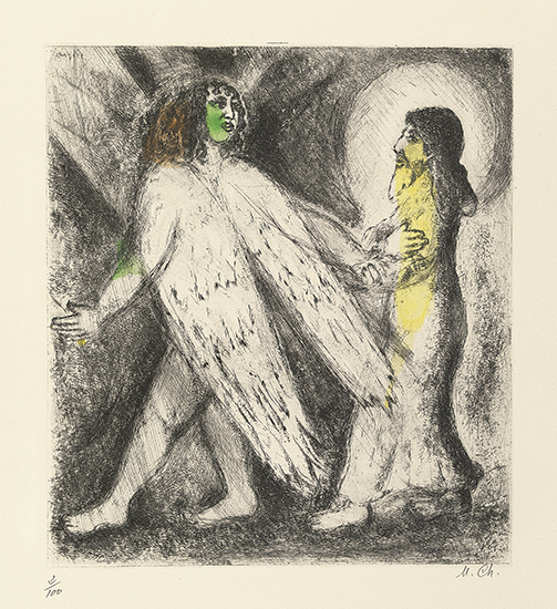 Appraisal: MARC CHAGALL L'Homme guid par l' ternel Etching and aquatint