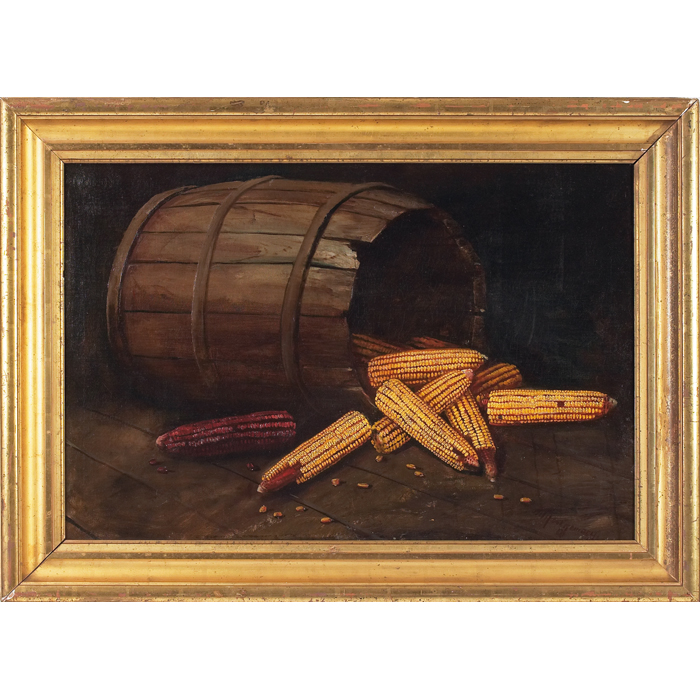 Appraisal: Alfred Montgomery American - ''Barrel and Corn '' c oil