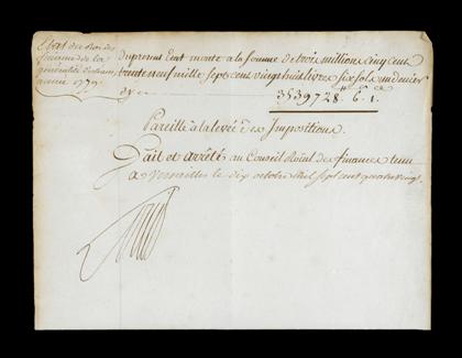 Appraisal: piece Document Signed Louis XVI King of France - Oblong