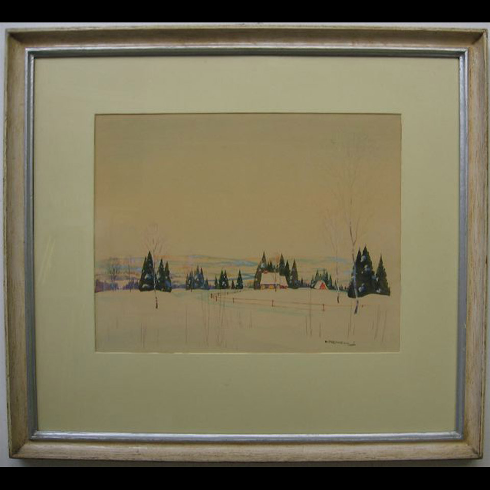 Appraisal: GRAHAM NOBLE NORWELL - CANADIAN WINTER - LAURENTIANS WATERCOLOUR Sight