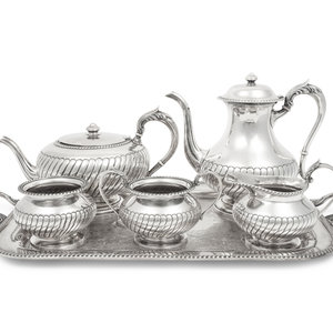 Appraisal: An American Silver Five-Piece Tea and Coffee Service Durham Silver