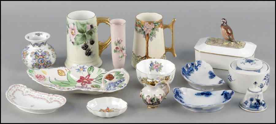 Appraisal: COLLECTION OF ENGLISH AND CONTINENTAL PORCELAIN TABLE ARTICLES Comprising a