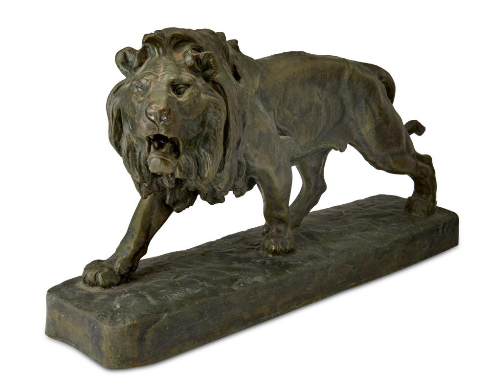 Appraisal: After Louis Vidal - French Lion Patinated bronze Signed and