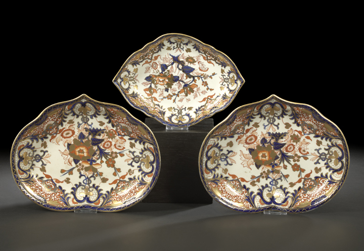 Appraisal: Three Good Regency Derby Porcelain Pastry Dishes in the Old