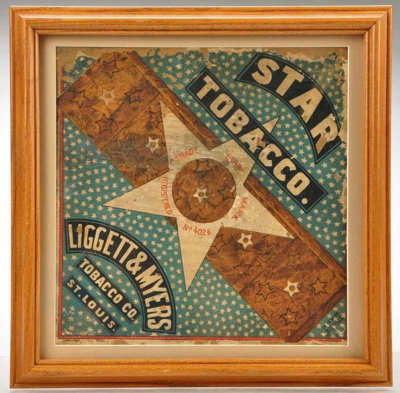 Appraisal: Star Tobacco Crate Label Description s Fine paper litho of