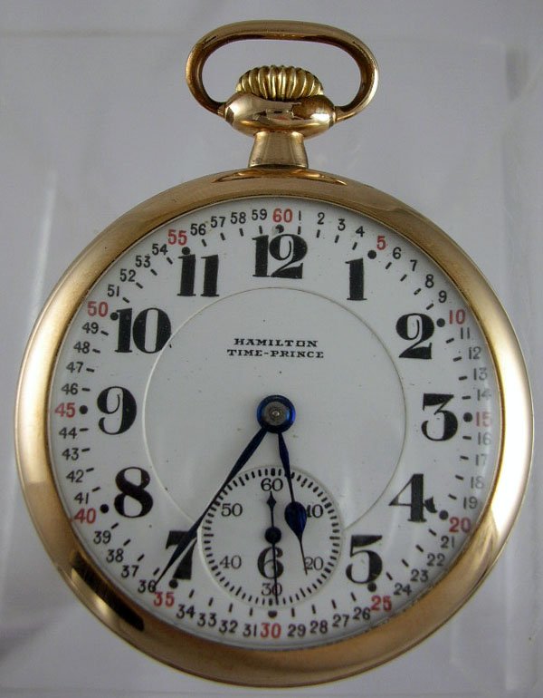 Appraisal: Hamilton pocketwatch circa size screwback lever set dial with subsidiary