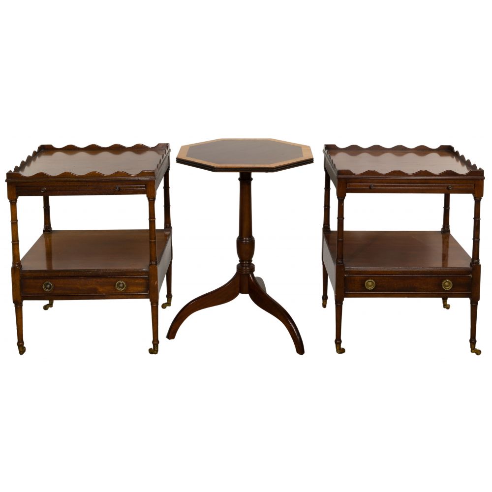 Appraisal: ARTHUR BRETT SONS FOR MARSHALL FIELD COMPANY MAHOGANY SIDE TABLES