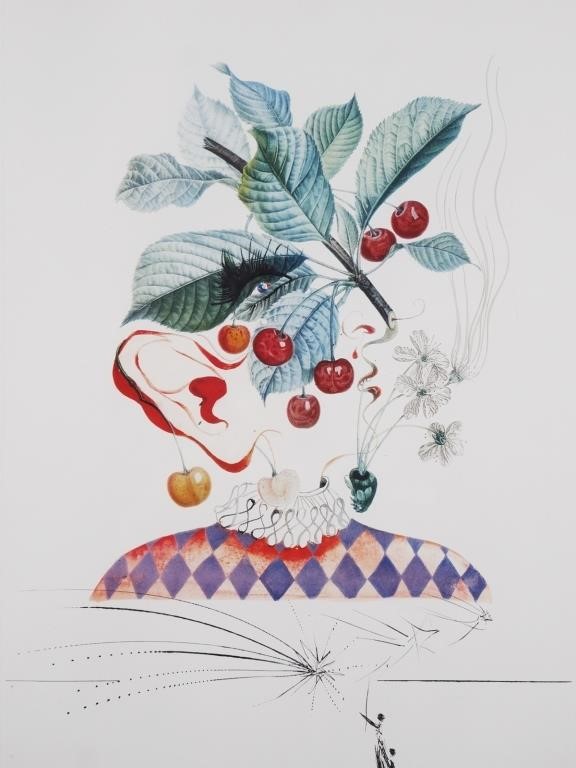 Appraisal: Salvador Dali Spanish - Etching Lithography Cherry from FlorDali Les