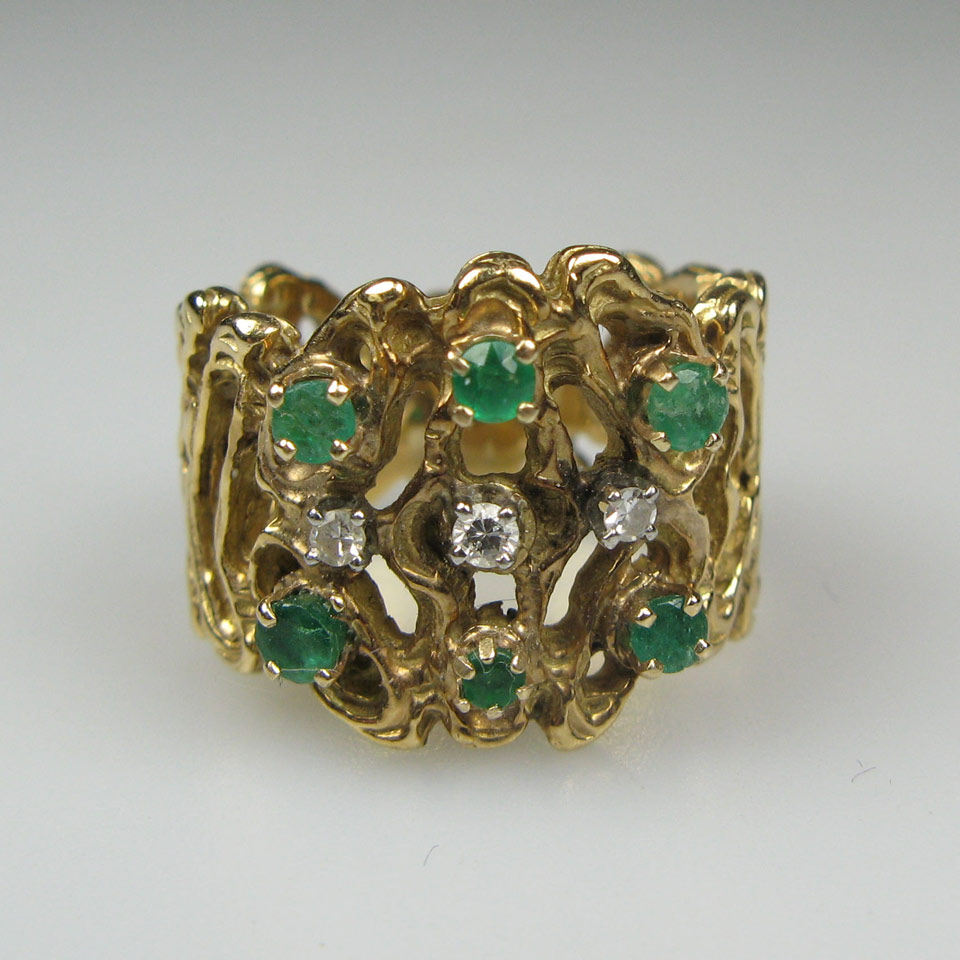 Appraisal: k Yellow Gold Ring set with small full cut emeralds