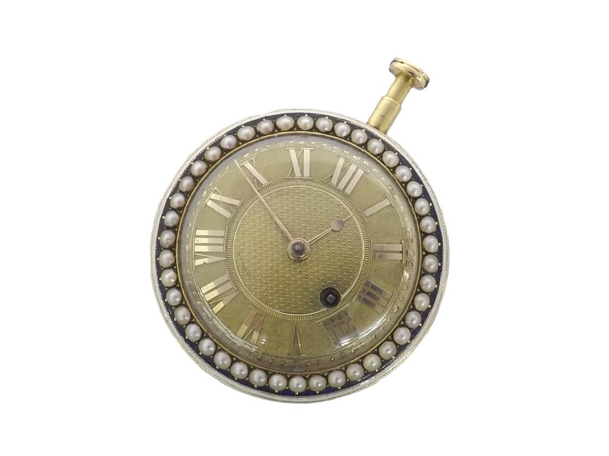 Appraisal: Good early th century gold and enamel verge pocket watch