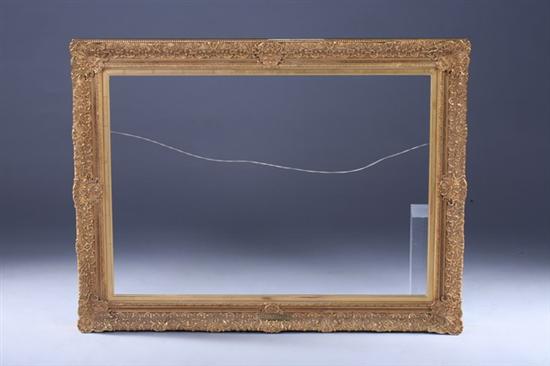 Appraisal: FRENCH STYLE FRAME th century gilded and gessoed rectangular frame