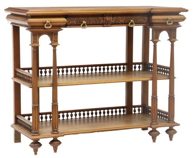 Appraisal: French Henri II style walnut server late th c shaped