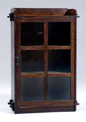 Appraisal: Arts and Crafts oak bookcase single door with six glazed