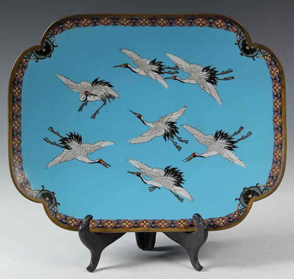 Appraisal: JAPANESE CLOISONNE PLATTER - Meiji Period Cloisonn Platter attributed to