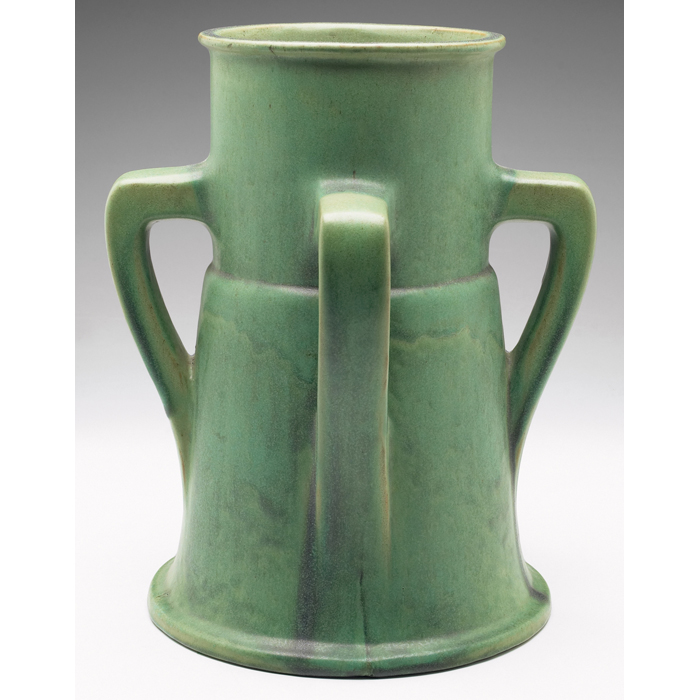 Appraisal: Teco vase designed by J K Cady big four-handled shape