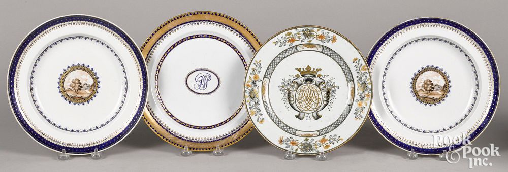 Appraisal: Four assorted Chinese export plates and bowls Four assorted Chinese