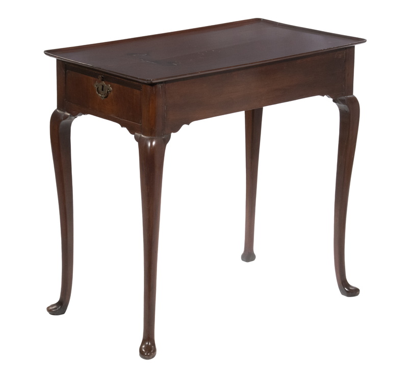 Appraisal: GEORGE III TEA TABLE Mid- th c English Mahogany Tea