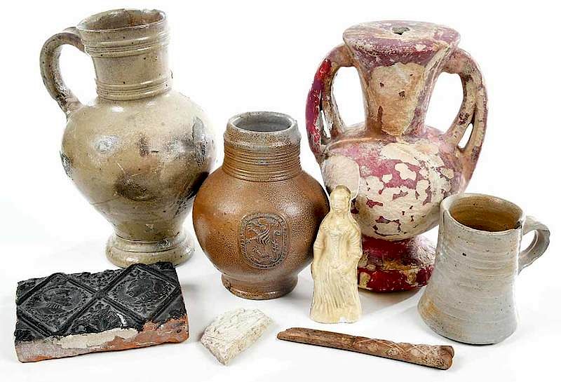 Appraisal: Vessels and Fragments from No l Hume Collection an assorted