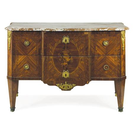 Appraisal: Louis XVI Style Gilt-Bronze Mounted Tulipwood and Marquetry Commode Estimate