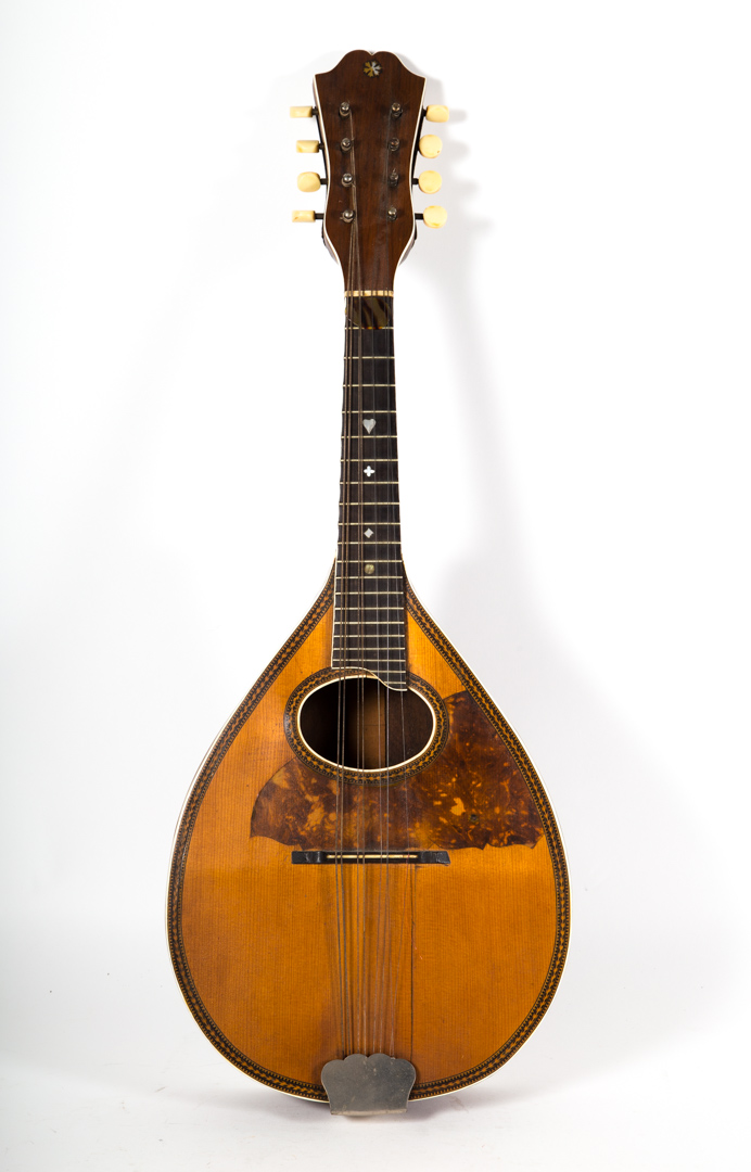 Appraisal: Walnut and rosewood mandolin wood and mother of pearl inlays