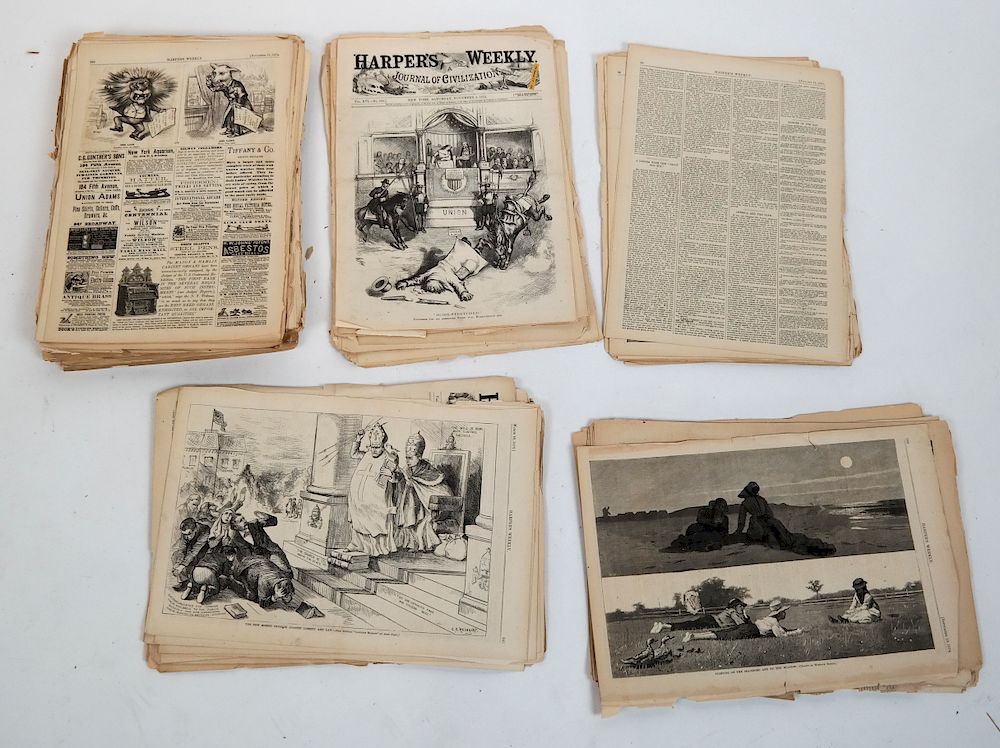 Appraisal: Large Ephemera Lot of Harper's Weekly large uncounted lot of