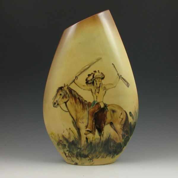 Appraisal: Rick Wisecarver vase with a Native American Indian brave on